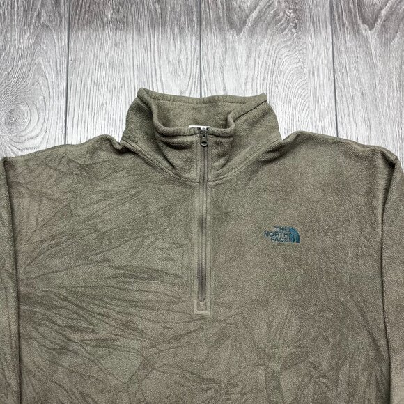 The North Face Fleece Quarter 1/4 Zip Fleece Sweater Brown XL Extra Large - Picture 2 of 8